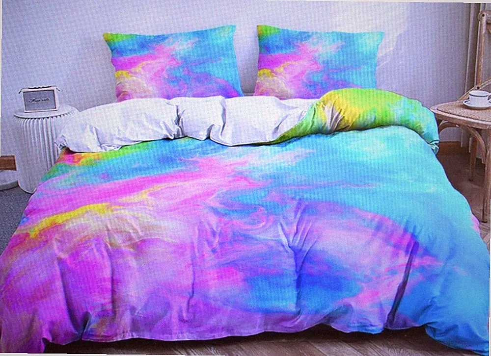 Ailonen Tie Dye Duvet Cover Set Colorful Tie Dye Style Bedding Sets 5 Piece Set