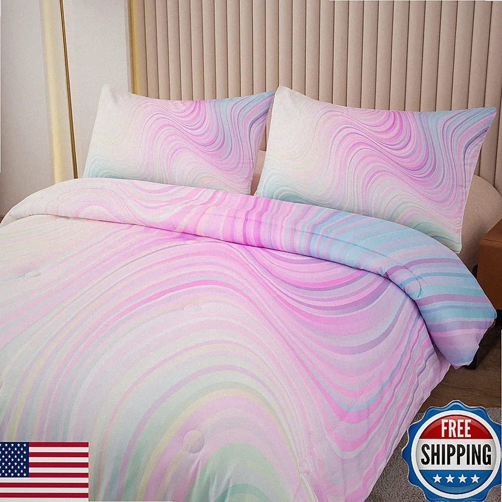 Bodhi Girls Full Size Tie Dye Comforter Teen Pink Bedding Set