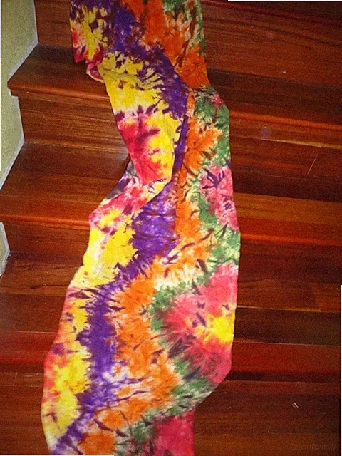 BOHO MARRAKESH PURPLE RED YELLOW RED TIE DYE FULL QUEEN FLAT SHEET COVER 93 X82