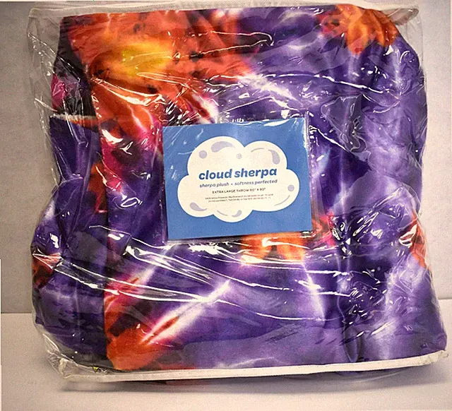 Cloud Sherpa Plush Extra Large Throw Blanket 60" x 80" Hippie Tie Dye Couch Bed