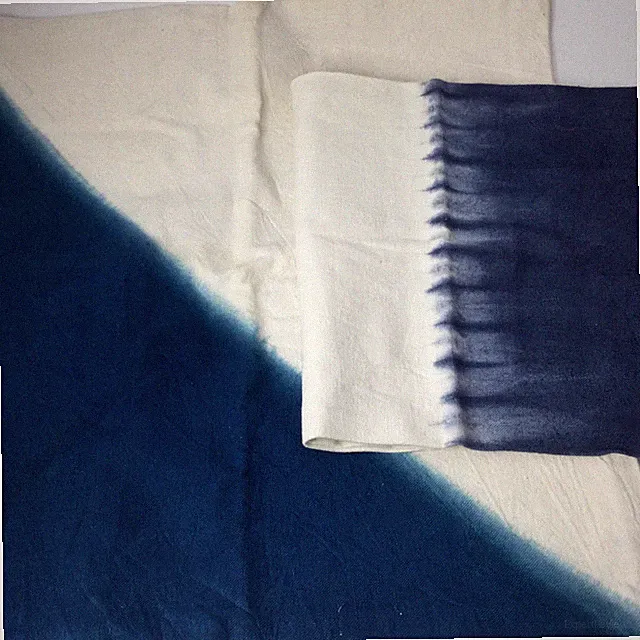 Cotton Pillowcase Covers Set of 2 White Navy Blue Tie Dye