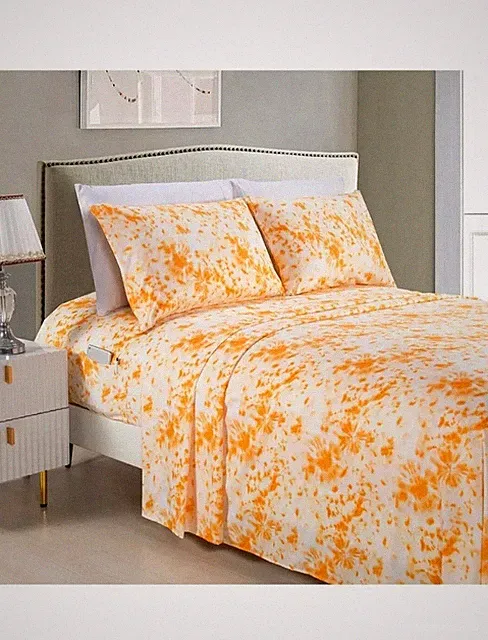 Elegant Comfort (6 Piece) Bed Sheet Set Tie Dye Pattern 1500 Thread Count.