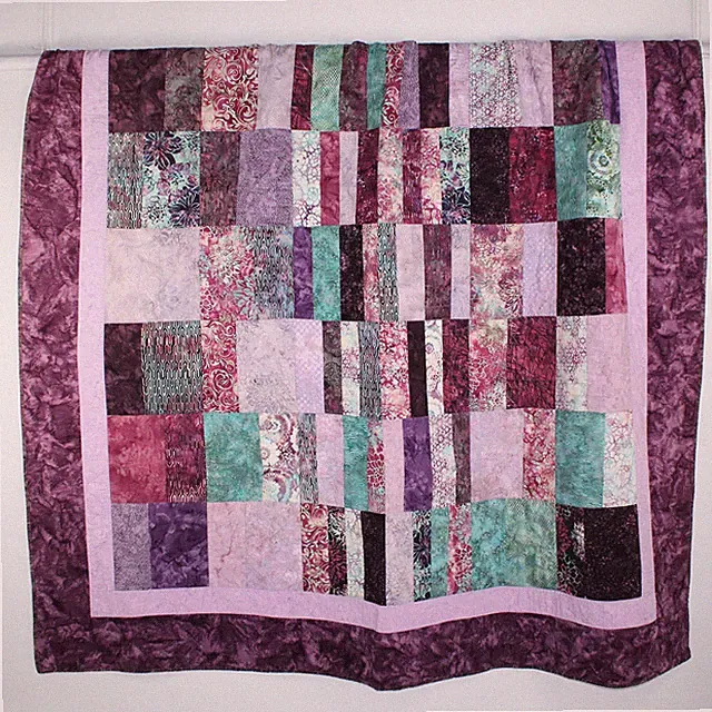 Handmade Purple/Green Tie Dye Pattern Quilt Bed Spread Full/Queen 91" x 78"