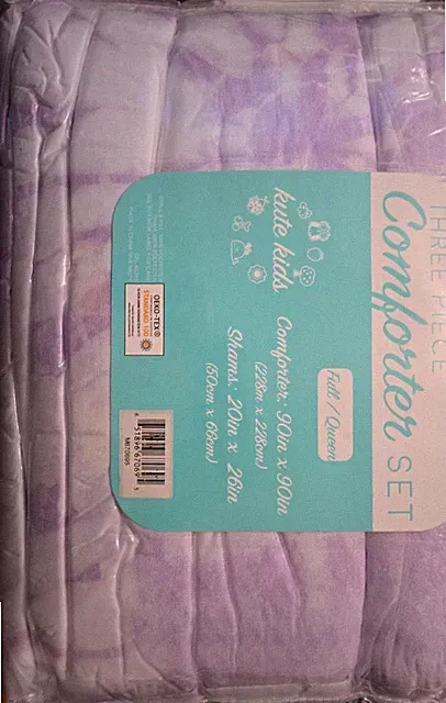 Kute Kids 3 Piece Comforter Set Full Queen Purple Tie Dye Bedding