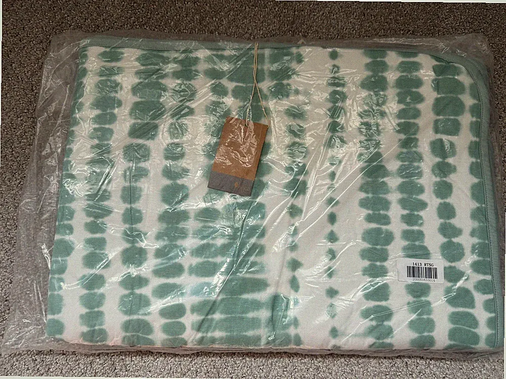 Kyte Baby Toddler Blanket Sage Riptide Green Tie Dye Bamboo 1.0 Tog 57 x 39 NIB