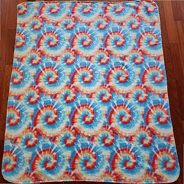 Mainstays Swirl Rainbow Tie-Dye Soft Baby, Picnic, Loveseat Fleece Throw Blanket