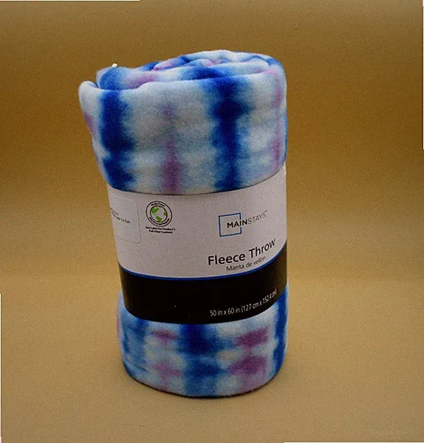 New Mainstays Fleece Throw 50" x 60" Blanket Purple Tie Dye