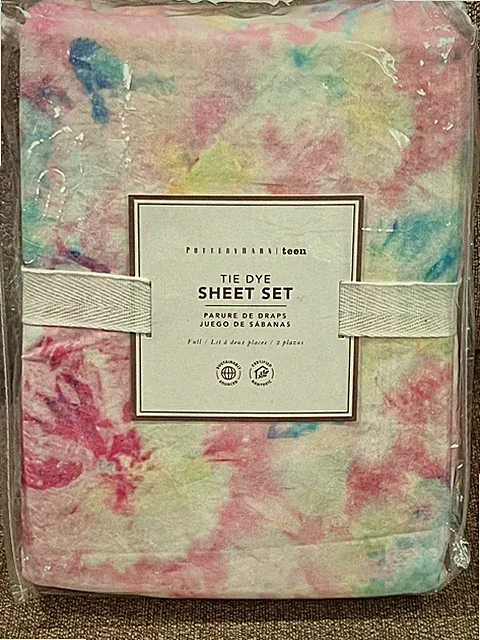NEW Pottery Barn Teen Tie Dye Full 4pc Sheet Set