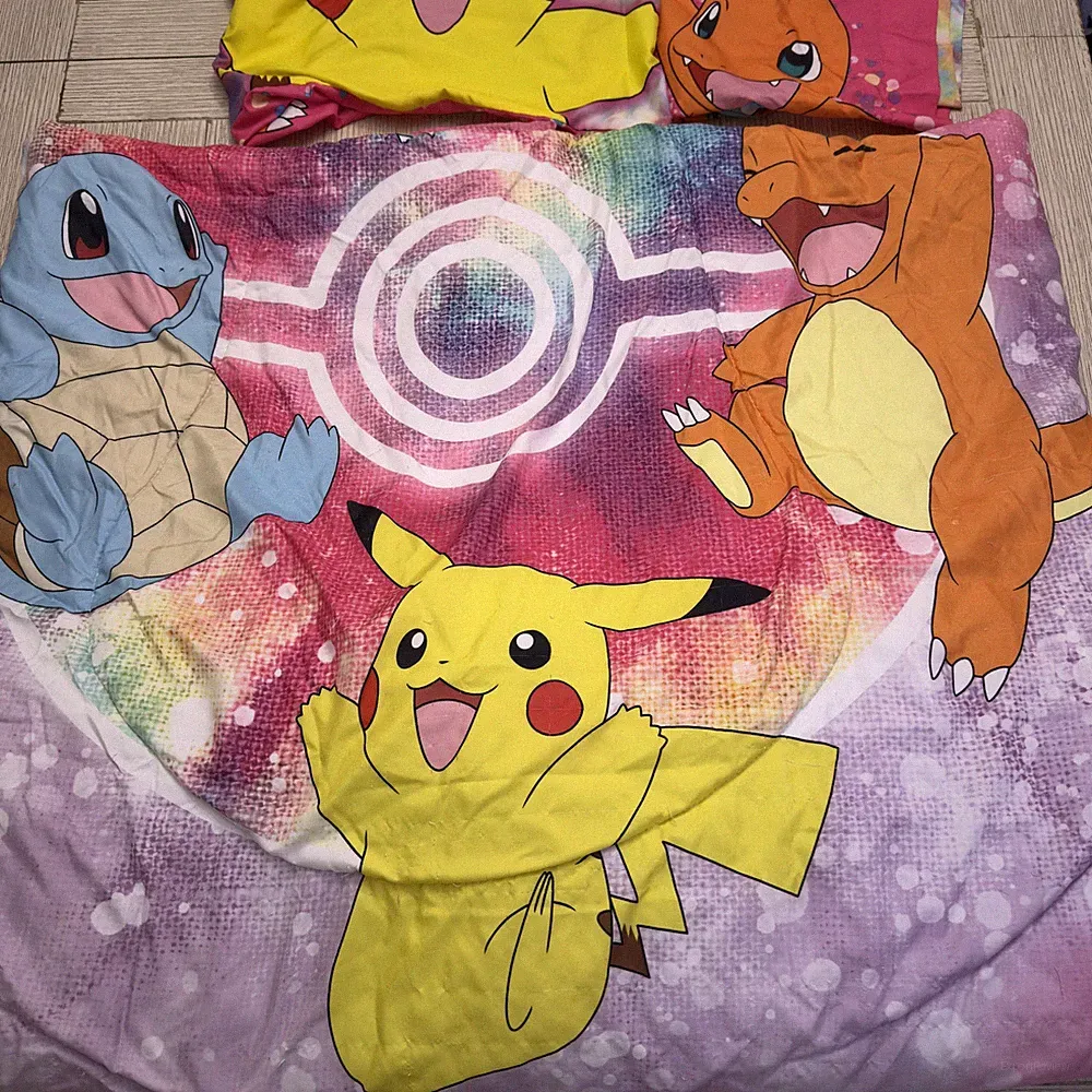 Pokémon Full Bedding Set 5pc Pink Purple Tie Dye Reversible Comforter Franco Mfg
