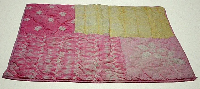 Pottery Barn Kids Set of 2 Std Quilted Pillow Shams Floral Tie Dye Pink Yellow