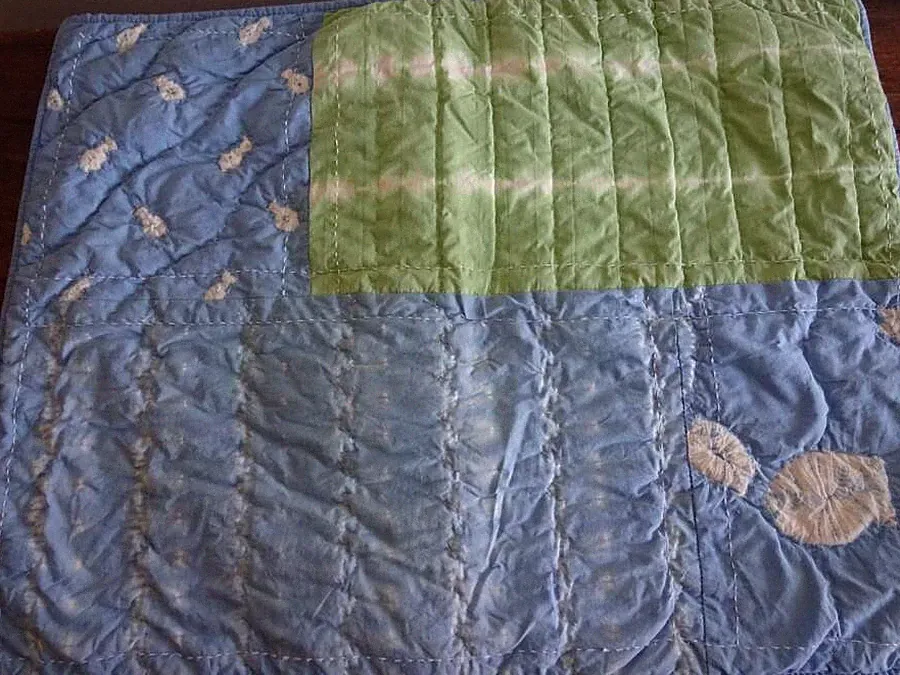 POTTERY BARN KIDS TIE DYE Coastal FISH BLUE GREEN 2 STANDARD Quilted SHAMS