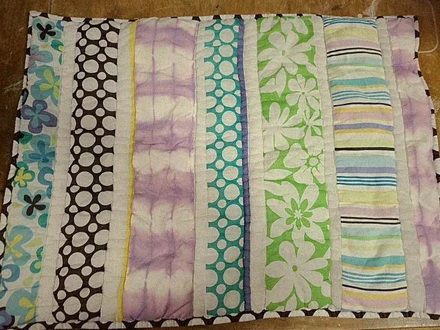 Pottery Barn Teen "Flowers/Tie-Dye/Dots Striped" Quilted Standard Sham