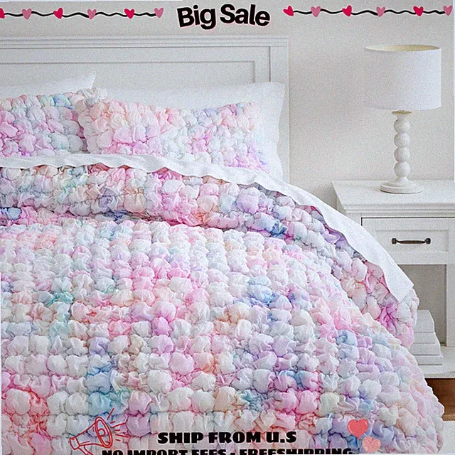 Potterybarn Best Seller Tie-Dye Marshmallow Jersey Quilt Full/Queen