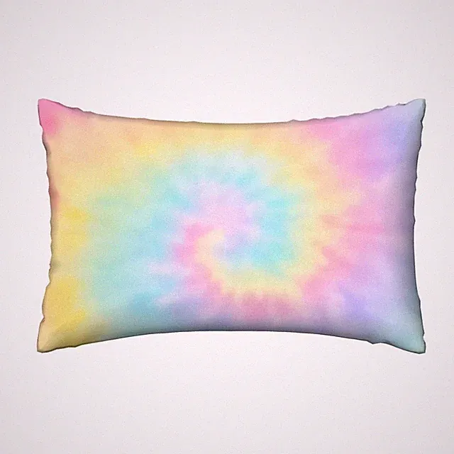 Satin Tie Dye Pillow Cover Rainbow Retro Hippie Bed Sham Case