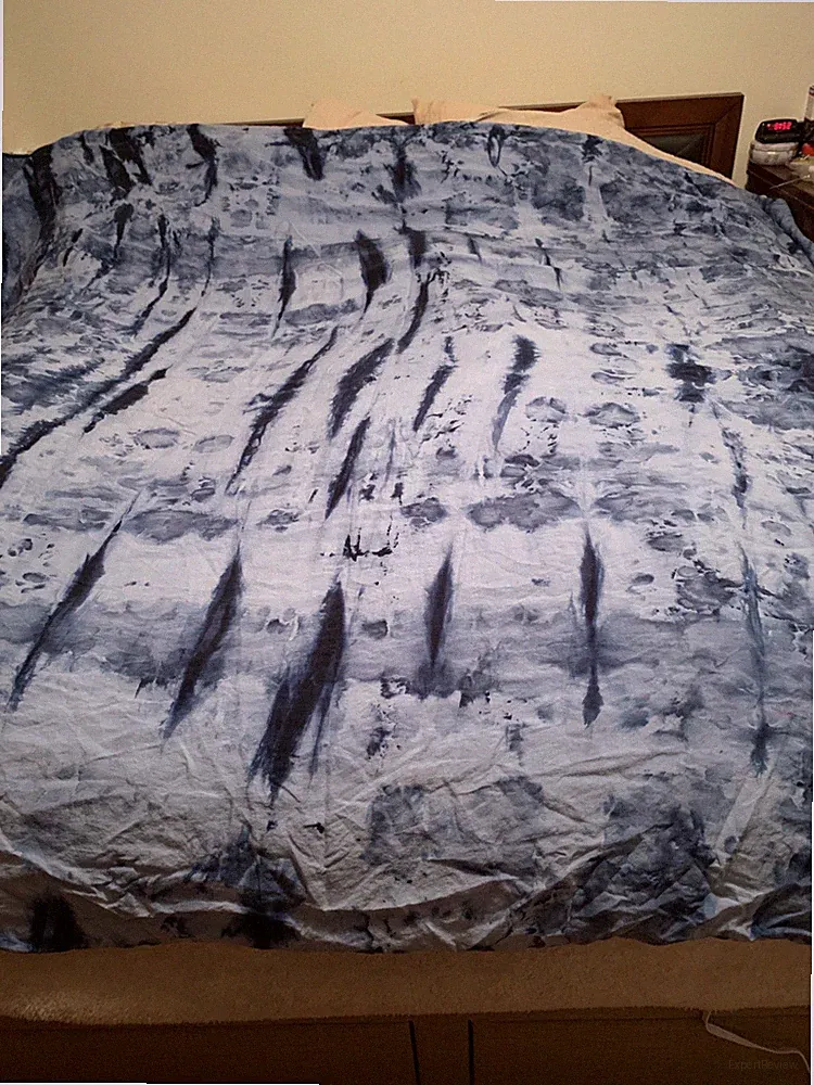 simple & opulence 100% Linen King Tie Dye Blue Navy Duvet Cover