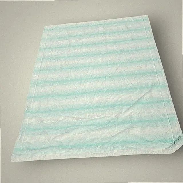 Simply Minky Plush Throw Blanket White Teal Blue Tie Dye Soft Cozy 60" x 46" USA