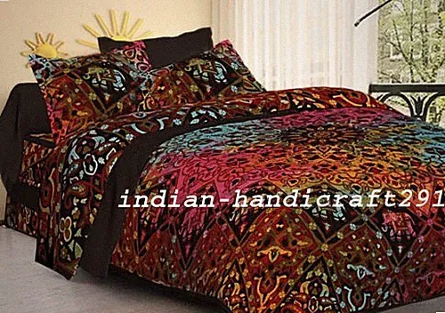 Soft Indian Boho Striped Duvet Cover Set Bedding Set Double King Size Pillowcase