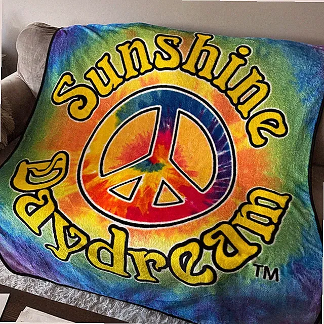Sunshine Daydream Tie Dye Fleece Blanket