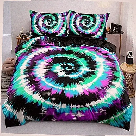 Tie Dye Duvet Cover Set Size Tie Dye Purple Blue Bed Set Girls Queen Tiedye01