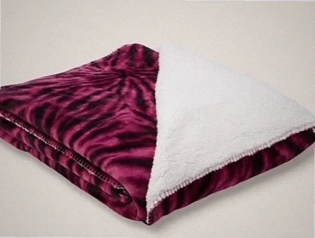 Victorias secret sherpa throw blanket 60x72 spiral tie dye dahlia pink black